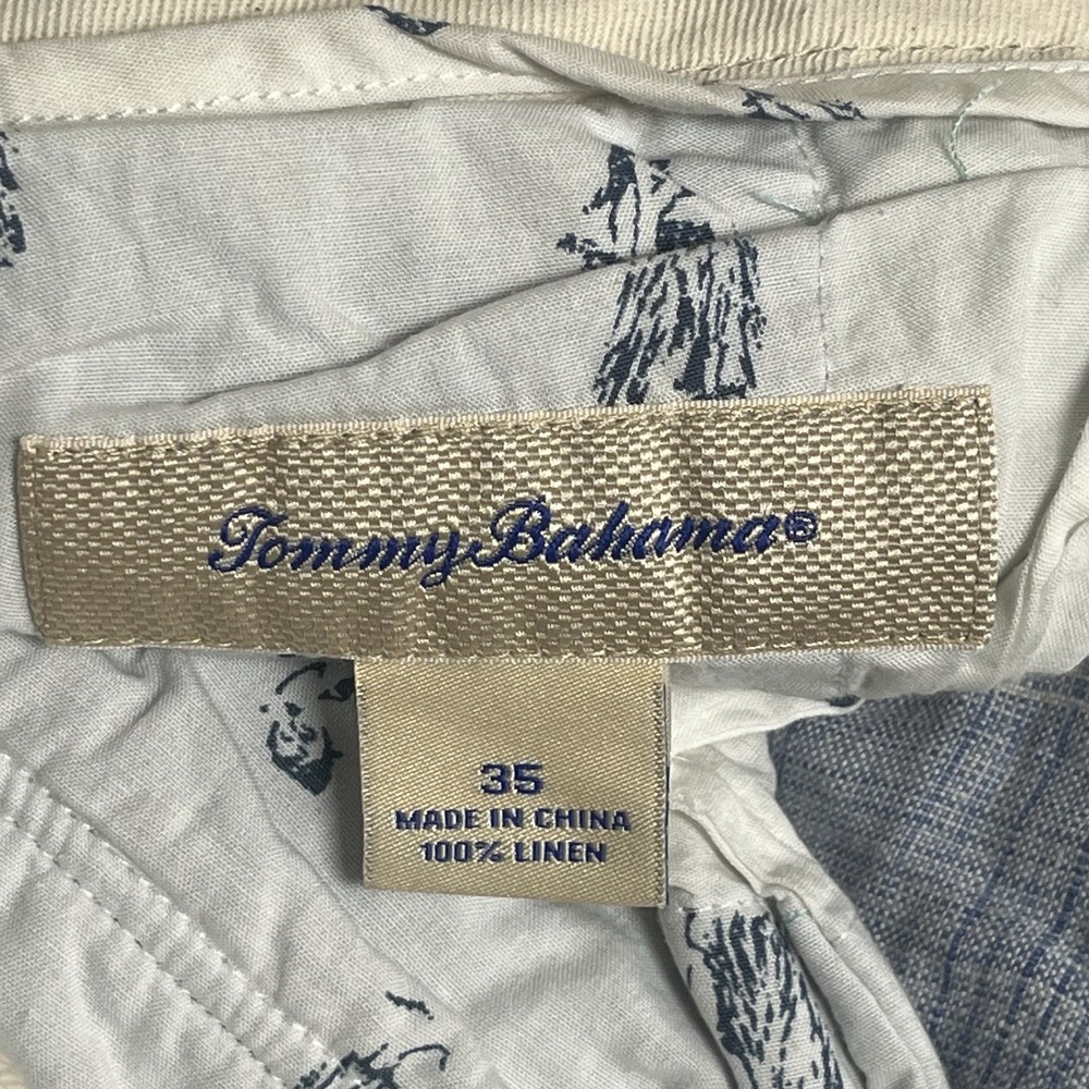 Tommy Bahama Linen Shorts 35x11 Men's Blue Plaid Flat Front 5 Pocket Seersucker - Picture 4 of 11